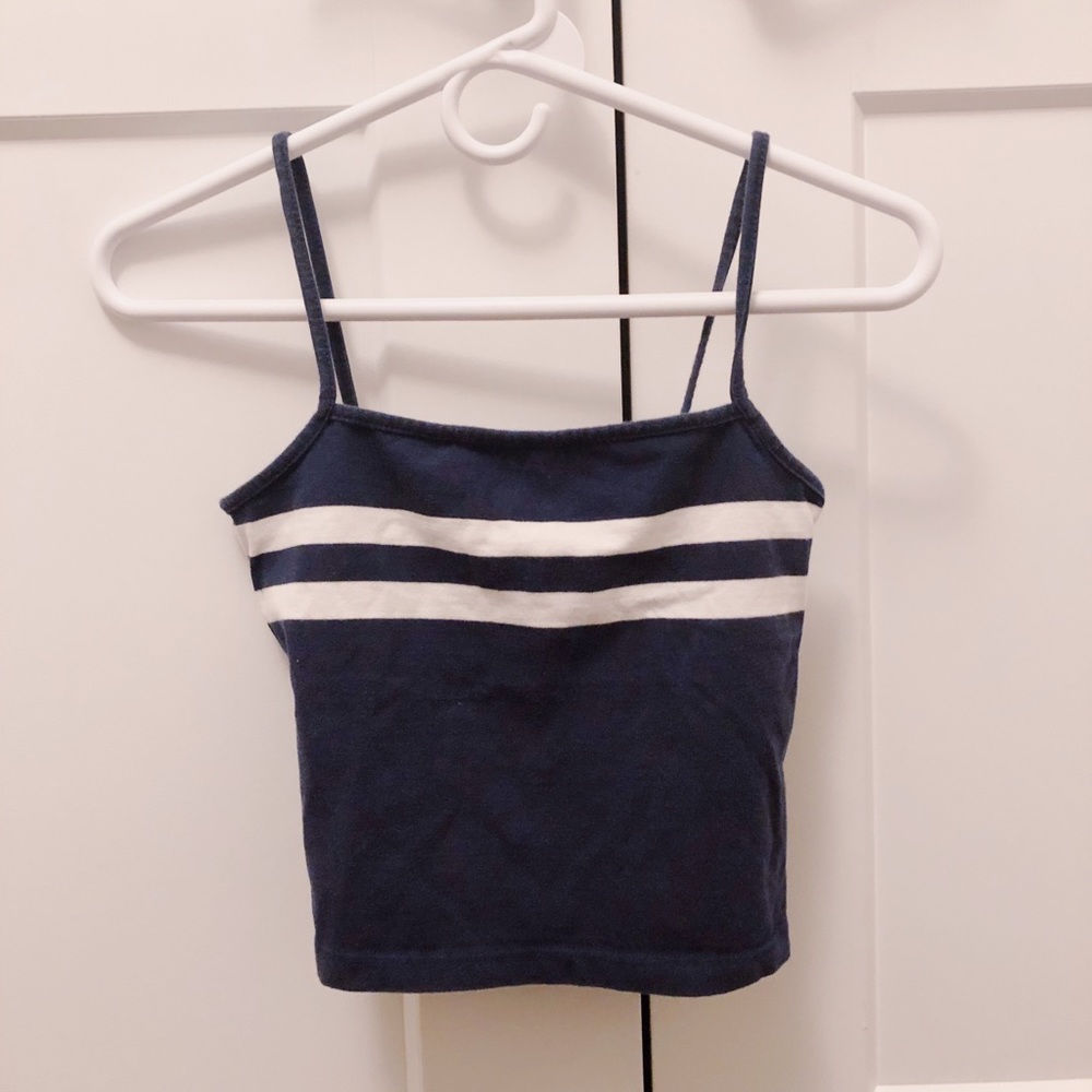 Navy Blue w/ white stripes Brandy Tank Top